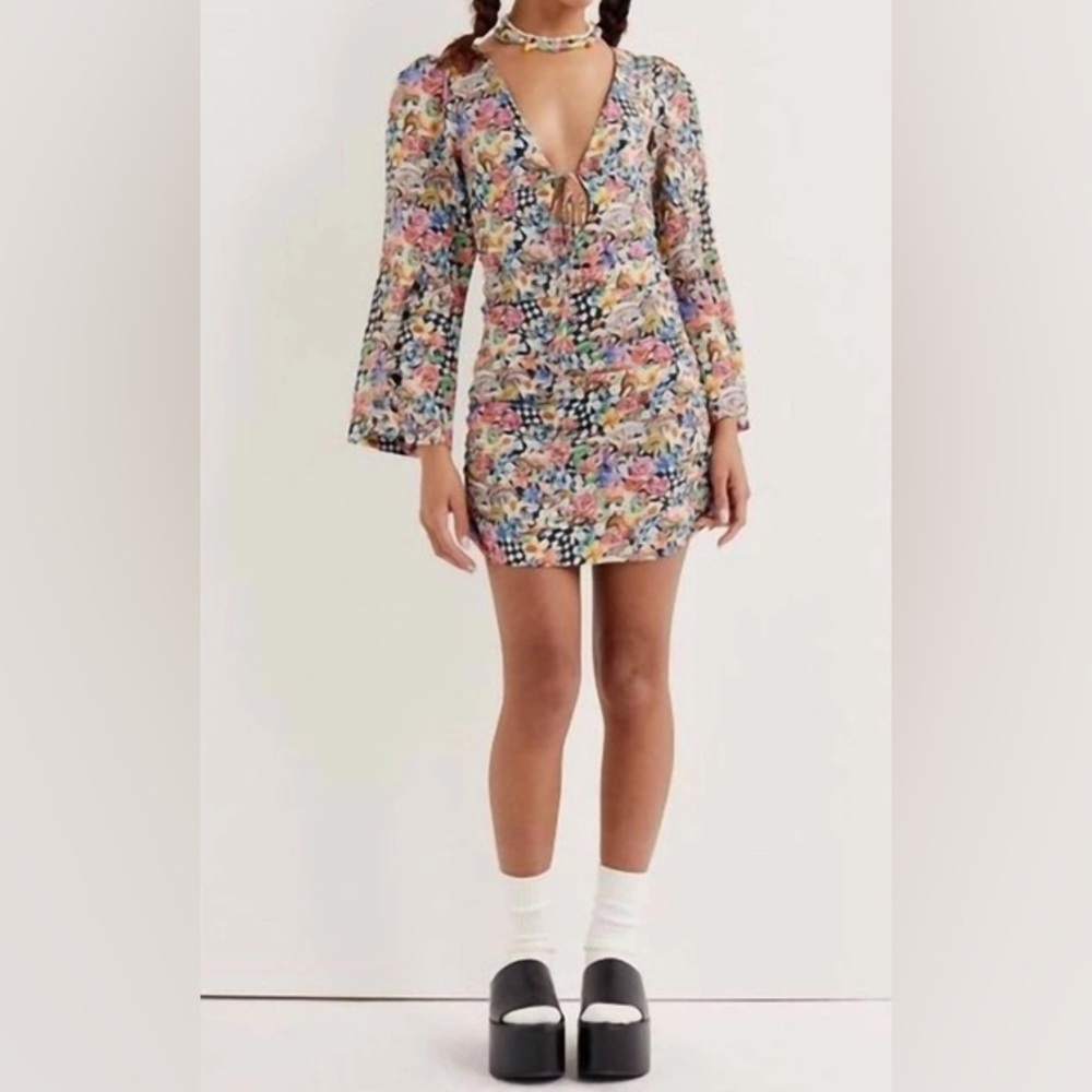 For Love And Lemons Multicolor Floral Mini Dress